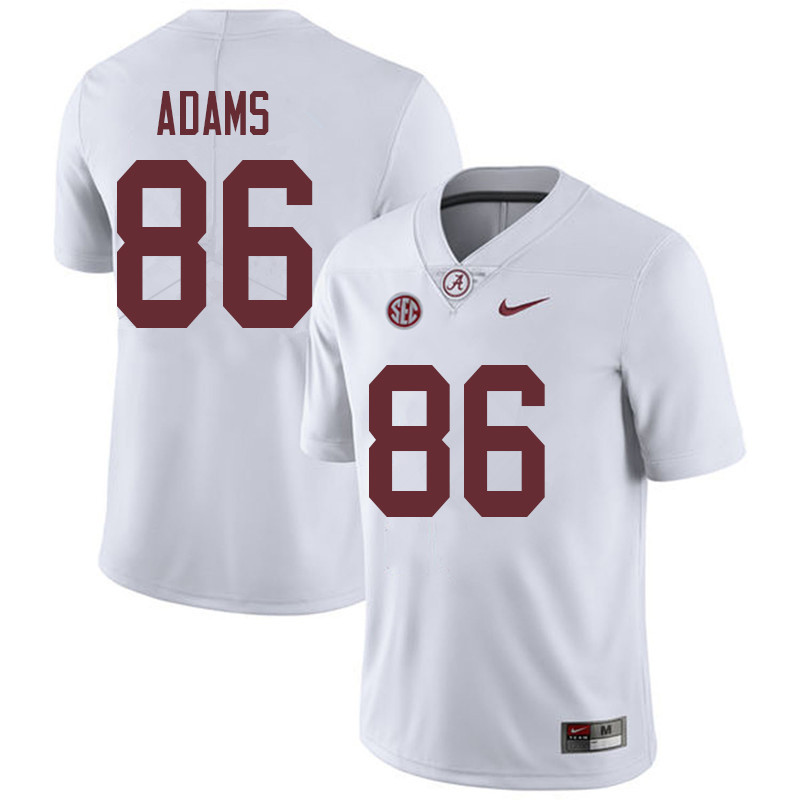 Alabama Crimson Tide Men's Connor Adams #86 White NCAA Nike Authentic Stitched 2018 College Football Jersey ON16W28YV